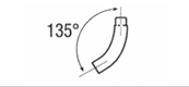 Bocht 135° in aluminium (voor buizensysteem en / of directe aansluiting)