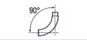 Bocht 90° in aluminium (voor buizensysteem en/of directe aansluiting)