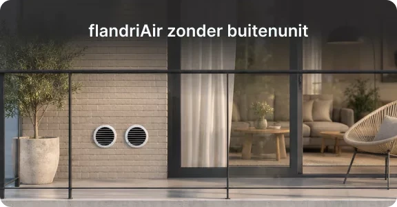 flandriAir zonder buitenunit: enkel twee roosters in de gevel